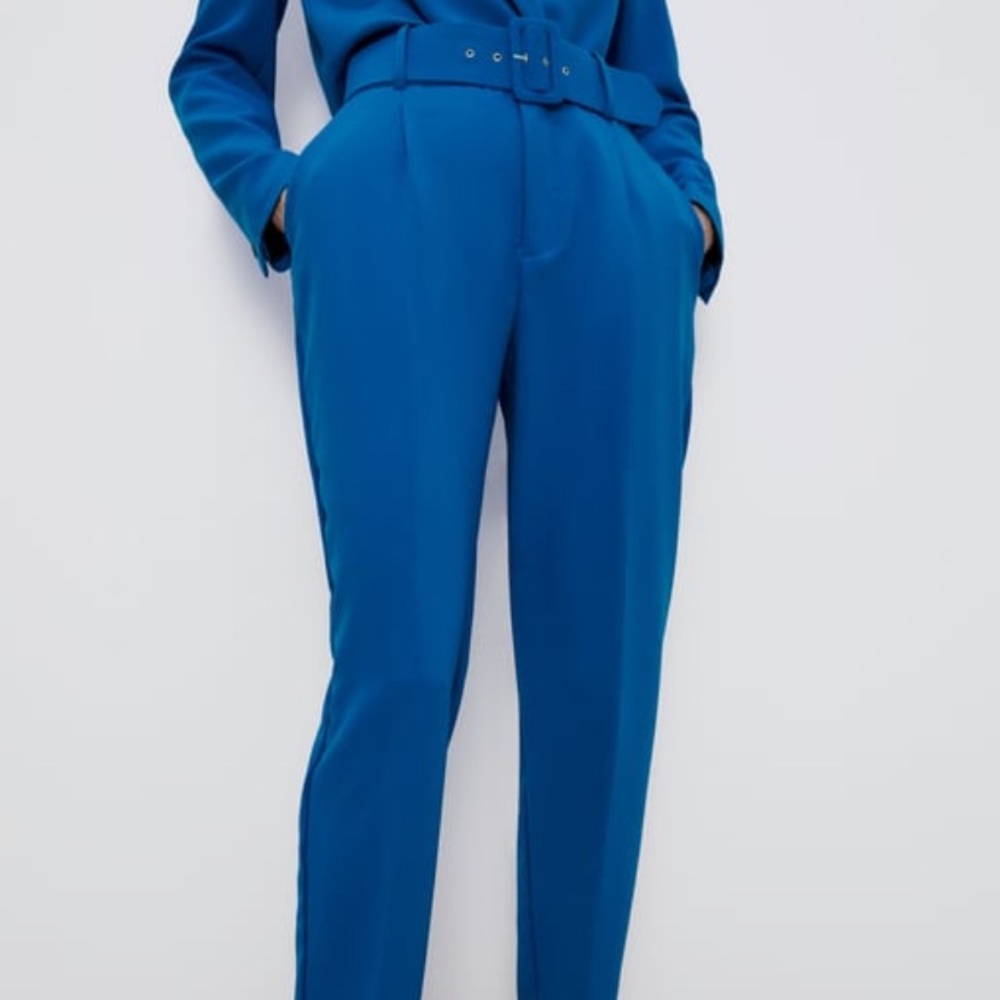 Zara High Waisted Belted Pants (NWT)